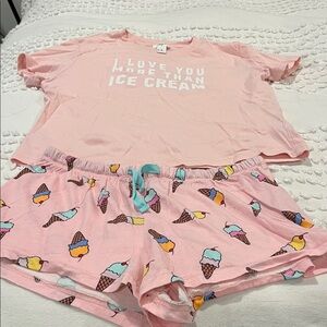 Forever 21 Pink 'Love You More Than Ice Cream' Pajama Set
